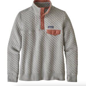 Patagonia Organic Cotton Quilt Snap-T® Pullover gray and pink, size Medium